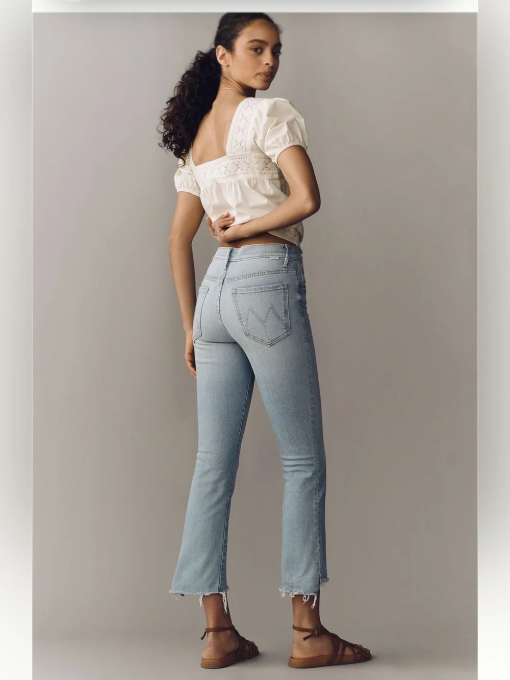 MOTHER Insider High Rise Crop Straight Step Jeans